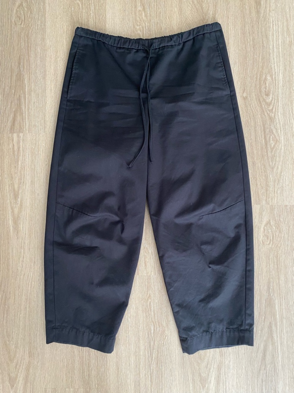 Massimo Dutti | Black Cotton Cropped Pants